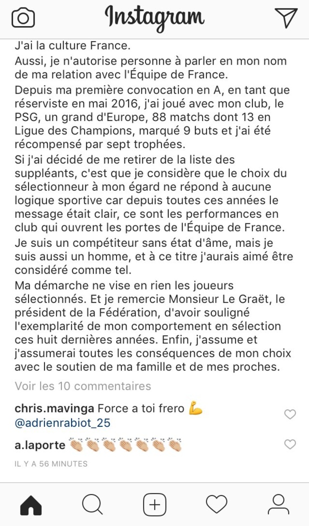EdF : Aymeric Laporte soutient Adrien Rabiot