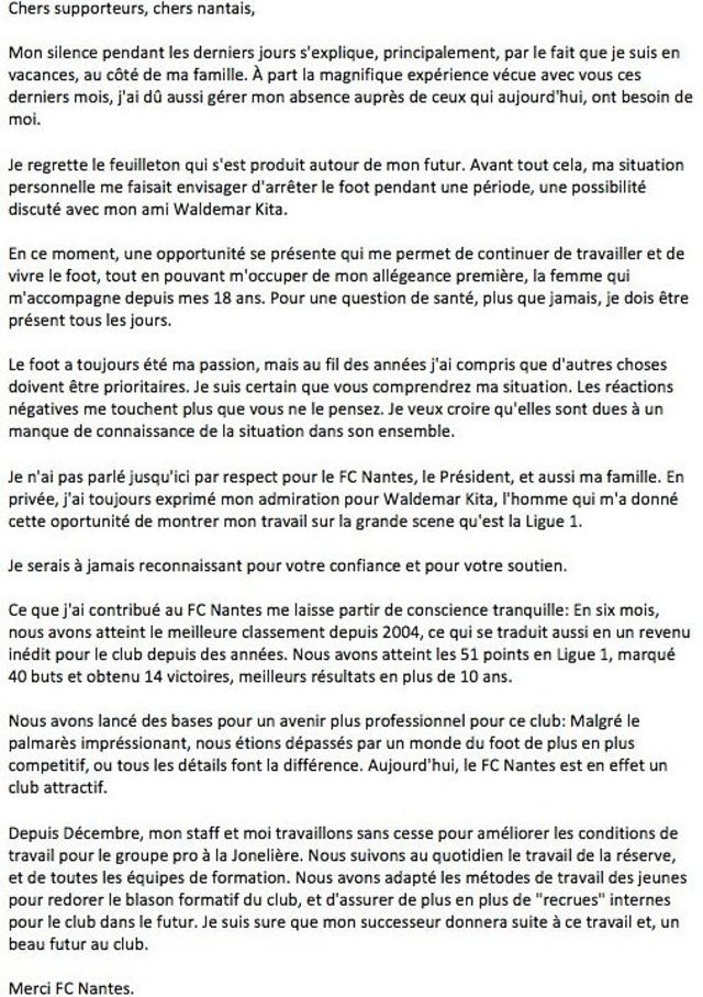 Fc Nantes Sergio Conceicao Donne Les Raisons De Son Depart