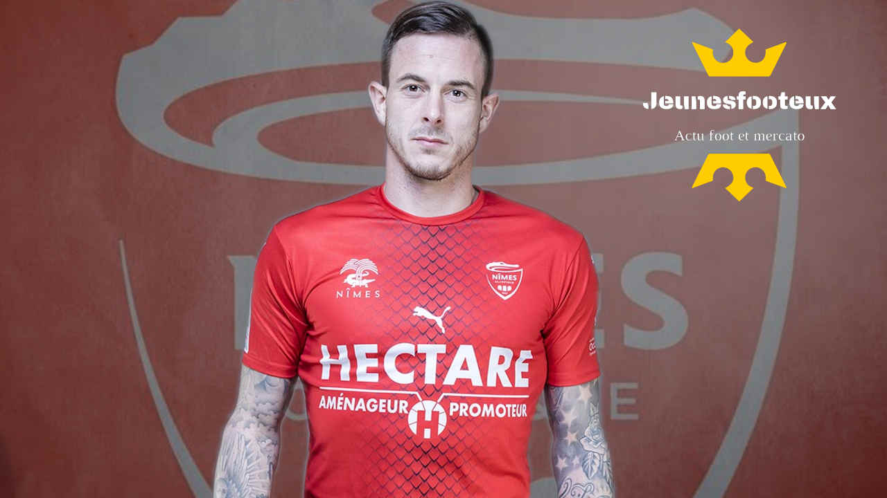 FLOCAGE OFFICIEL LIGUE 1 Nimes Home - Roux #25 (Monblason FLOCAGE OFFICIEL LIGUE 1 Nimes Home - Roux #25 (Monblason