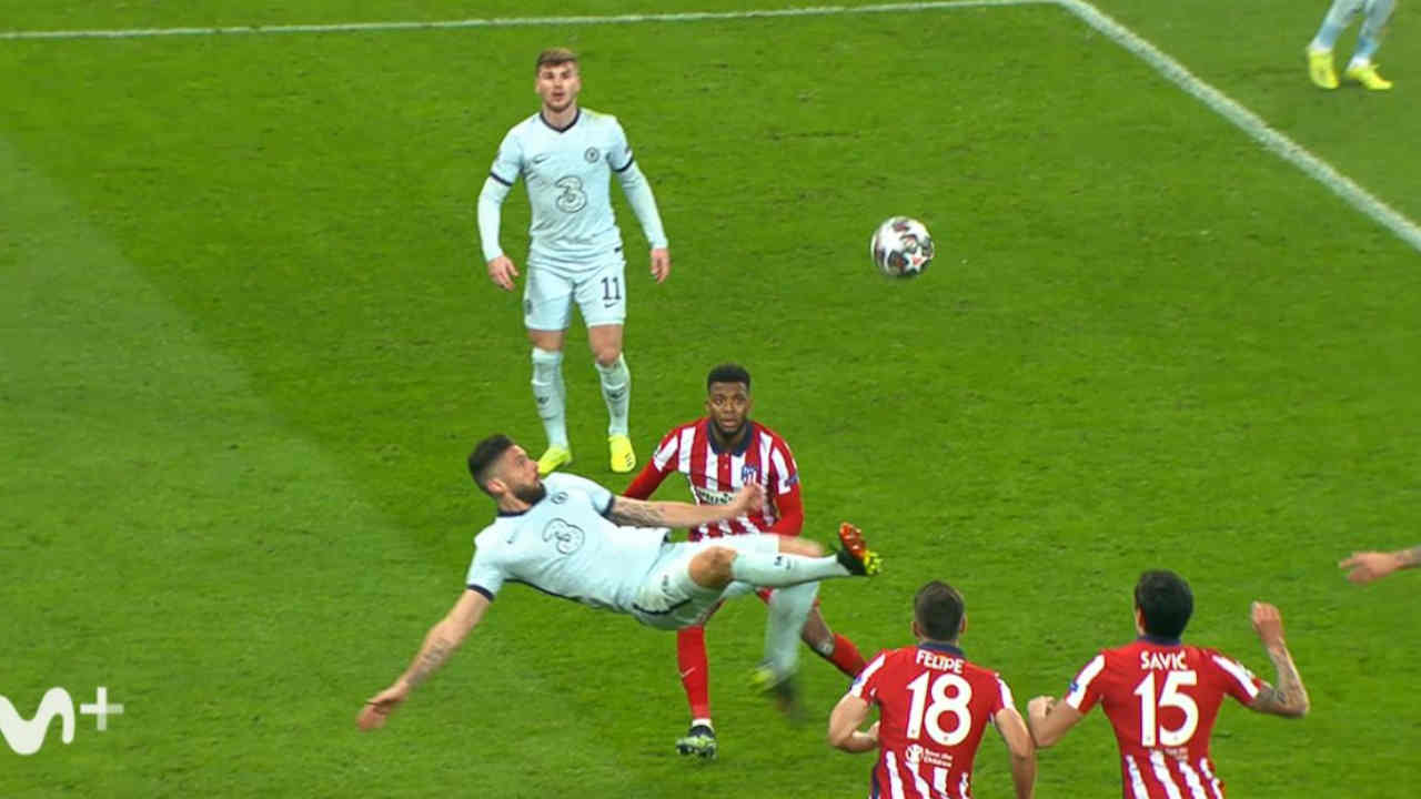 Le retourné acrobatique d'Olivier Giroud lors de Atlético de Madrid - Chelsea
