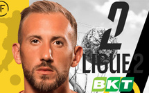 Flavien Tait (ex Stade Rennais et Angers SCO) à la relance en Ligue 2